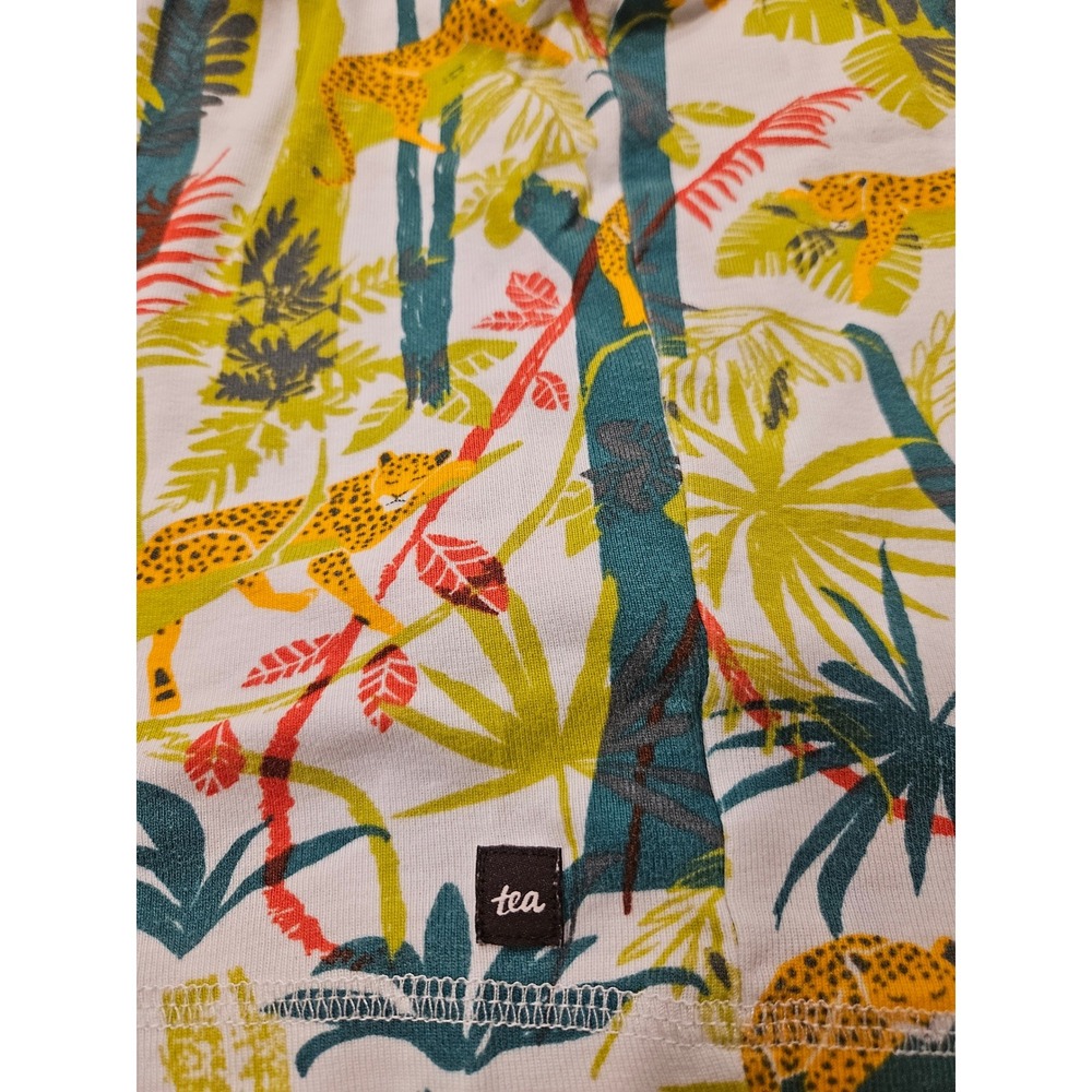 Tea Collection Pajama Short Set Jungle Print Size 6 100% Cotton - Picture 5 of 5